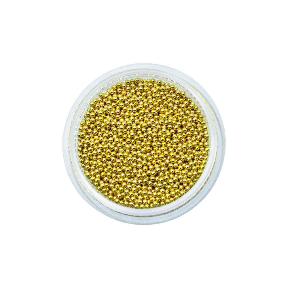 Pedraria Caviar Metal Decoração Unhas Dourado Ouro 1mm 20g