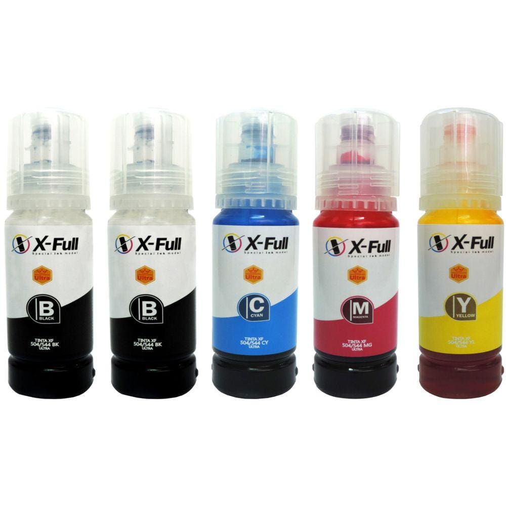 5 Frascos Tinta Para Impressora L3150 L3250 L3110 L3210 L1250 L5190 Refil 544