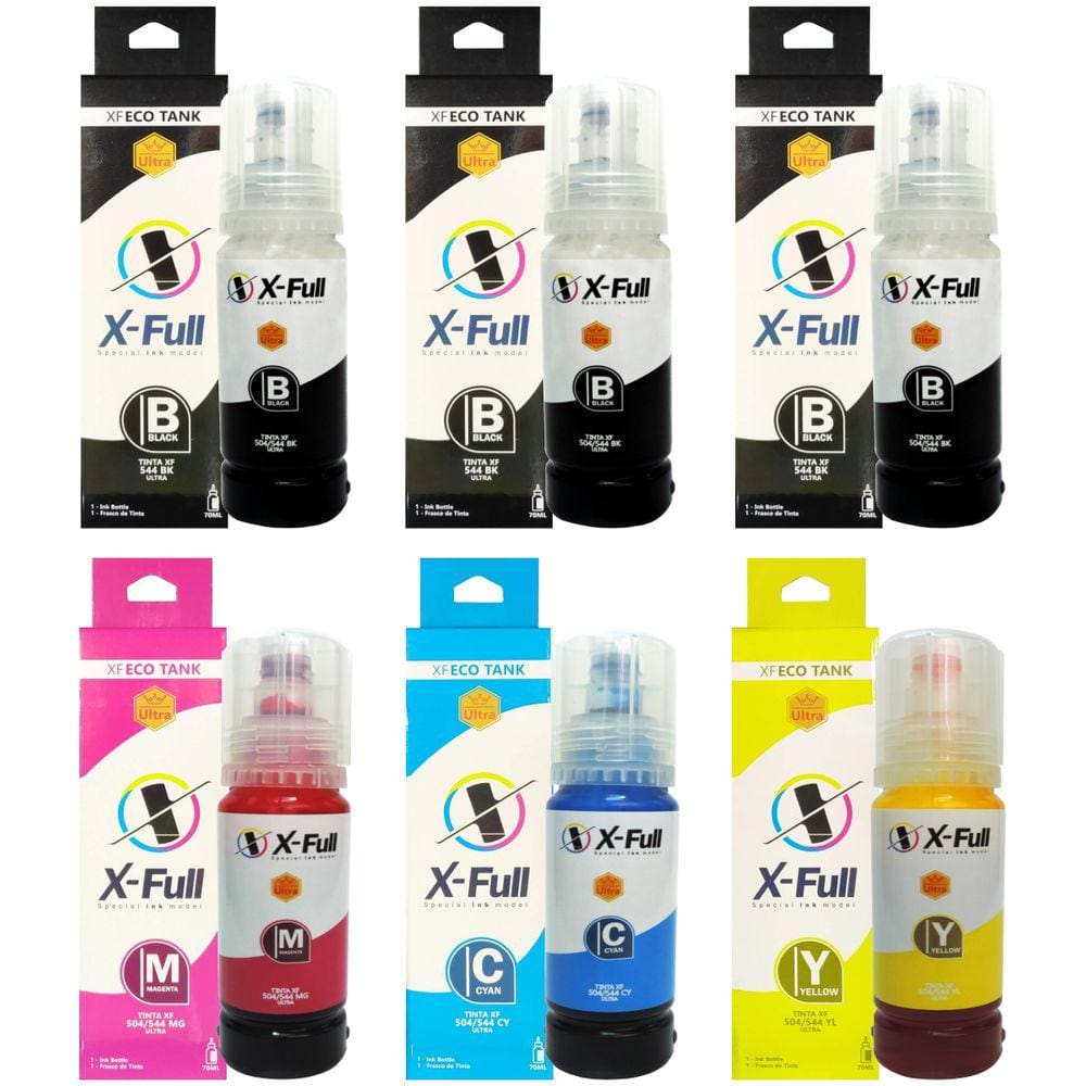 Kit Refil Para Impressoras L3150 L3110 L3250 L3210 L5190 l1250 544 6 frascos