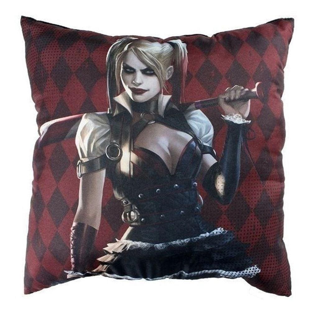 Almofada Arlequina Enchimento Em Fibra Macia Marvel 40x40cm