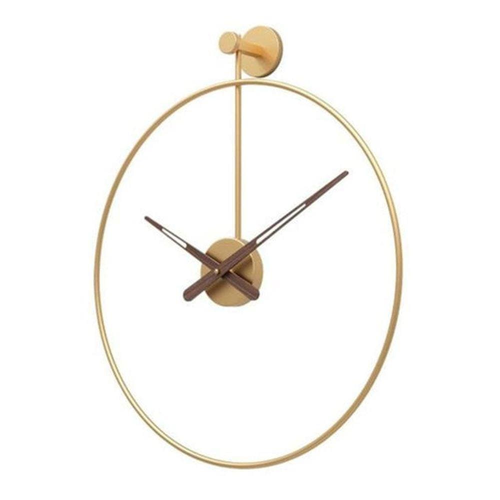 Relógio De Parede 3D Dourado Metal Design Europeu 60Cm