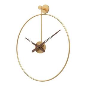 Relógio De Parede 3D Dourado Metal Design Europeu 60Cm