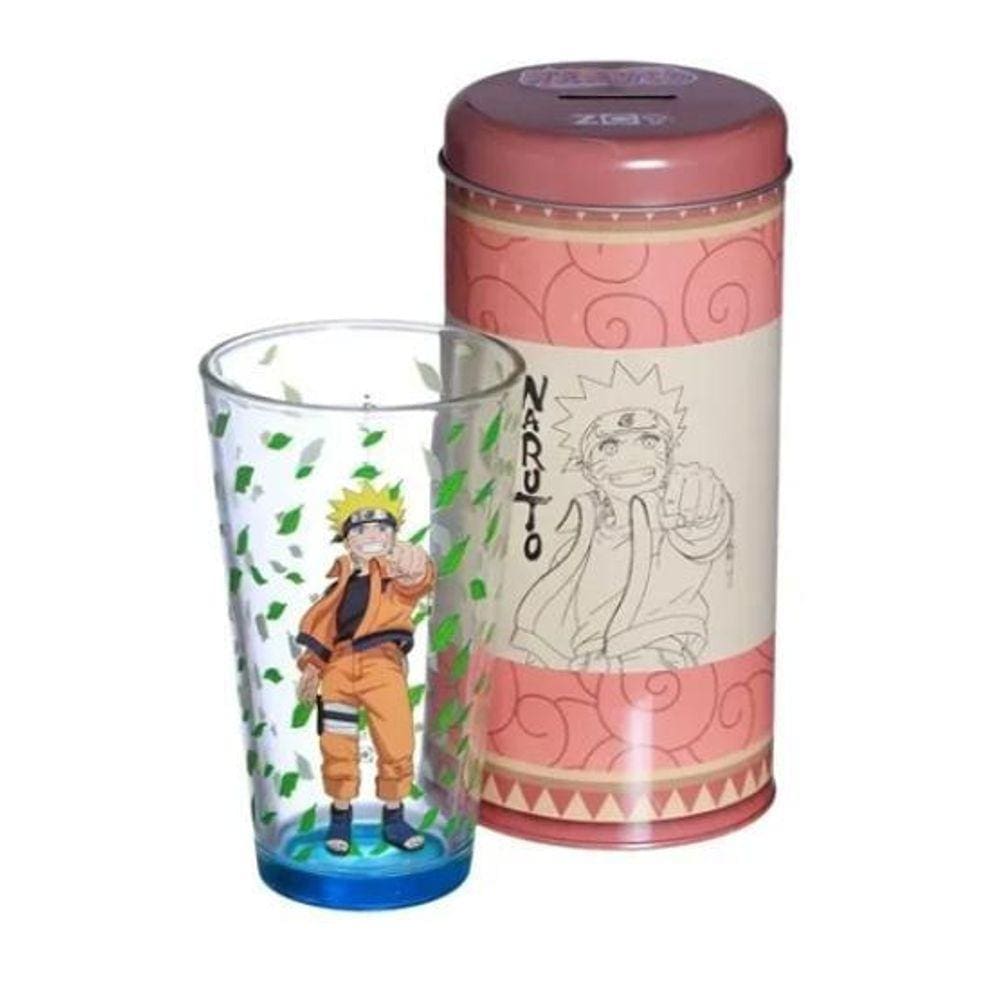 Copo Incan 500Ml Naruto E Cofre De Metal