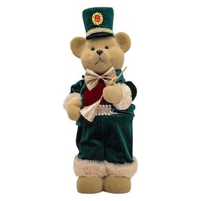 Boneco Natalino Decorativo Urso Com Cartola Em Pé 42cm