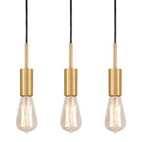 Kit 3 Luminárias Pendente Infinite Dourado Sala Cozinha