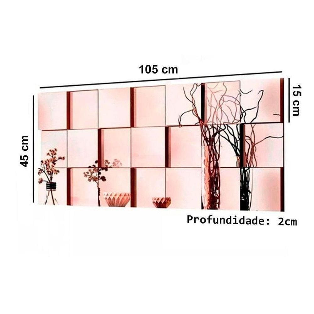 Espelho Decorativo 3D Placa Vidro Liverpool Montável 21 Pçs