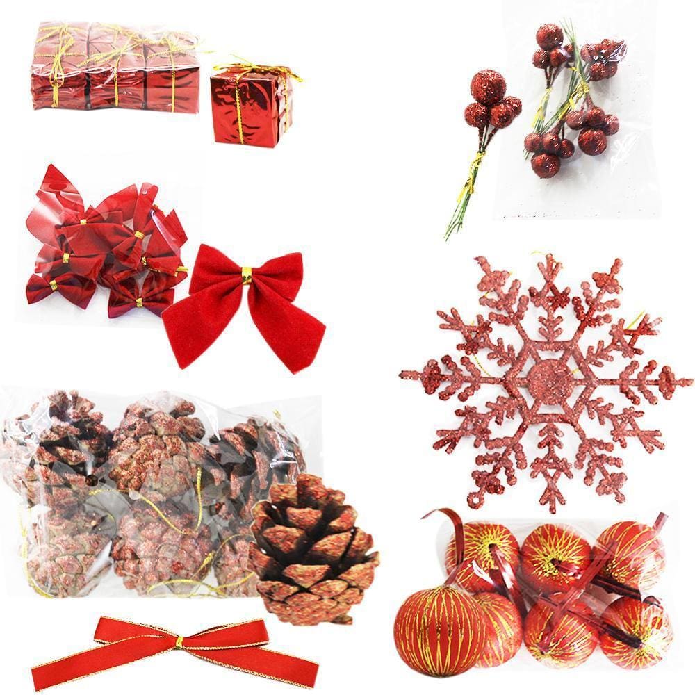 30 Enfeites Natalino Pendentes Para Árvore De Natal Vermelho