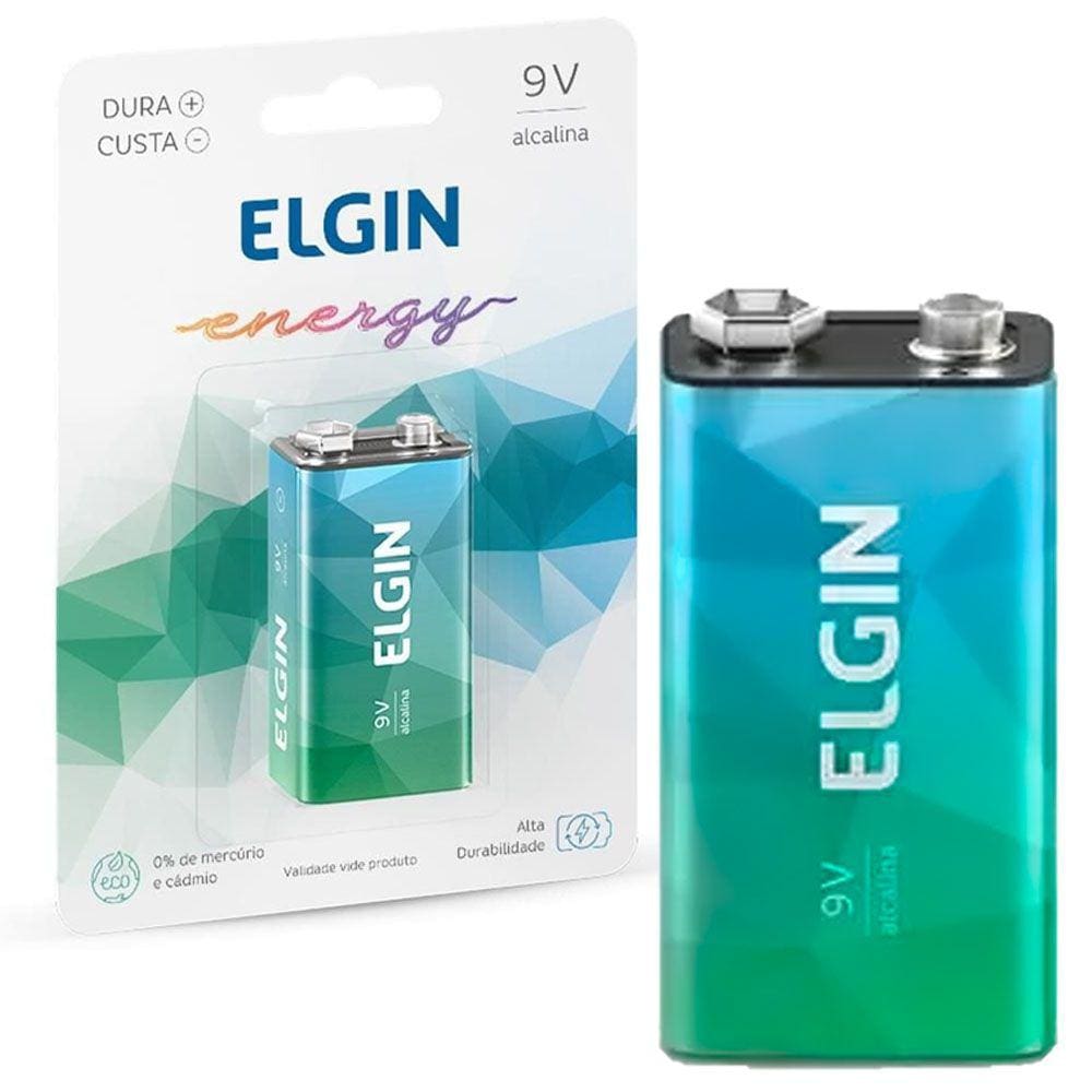 Bateria Alcalina 9V Dura+ Blister Com 1 Unidade Elgin ELE000000082158