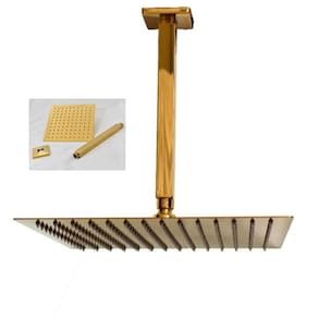 Chuveiro Ducha Teto Inox Dourado 20X20 Quadrado Area Externa