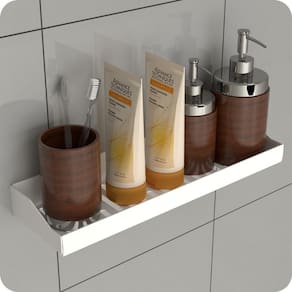 Porta Shampoo Adesivo Sem Furar Parede Branco DF
