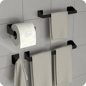 Kit Acessórios Para Banheiro Preto 4 Peças Master Slim DF