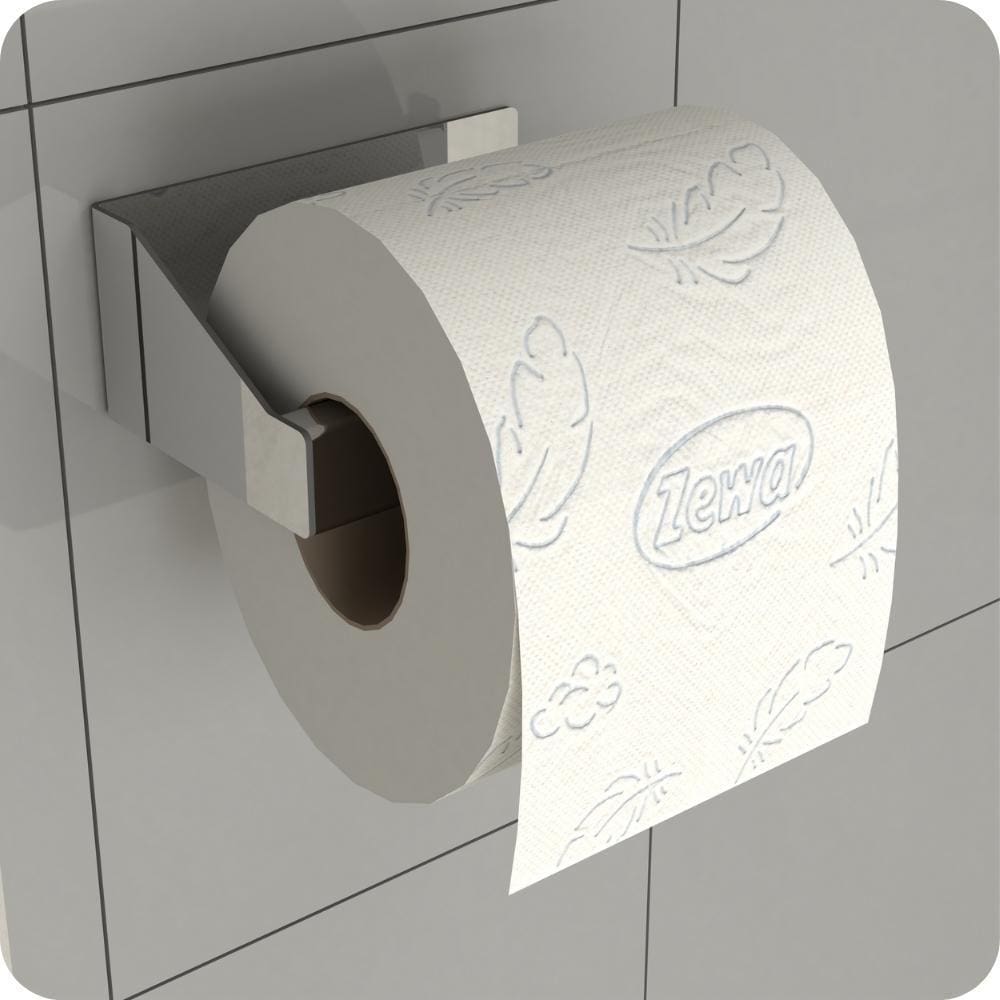 Porta Papel Higiênico Adesivo Colar Na Parede Inox DF