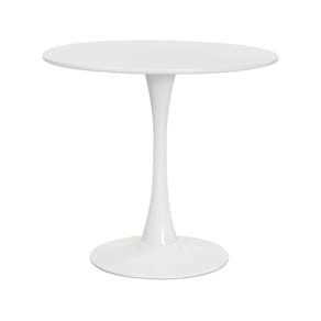 Mesa Saarinen Tulipa Redonda 80cm Tampo Madeira Branca Sala Cozinha Jantar