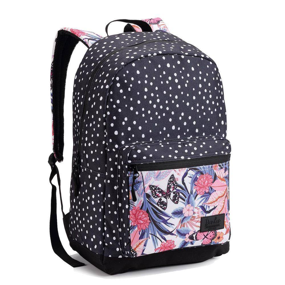Mochila Feminina Borboleta Florido Bolinhas Reforçada Urbano