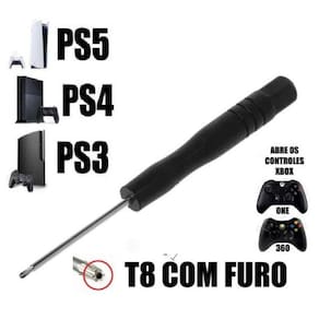 Chave Torx T8 Com Furo Ps3,4,5 E Xbox