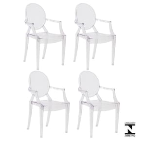 Kit 4 Cadeiras Louis Ghost Transparente Policarbonato Sala Cozinha Jantar