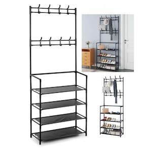Rack Sapateiro Arara Organizadora Sapato Tenis Sandalia Roupa Multiuso Porta Objeto Gancho Estante Organizaçao Casa Quarto Sala