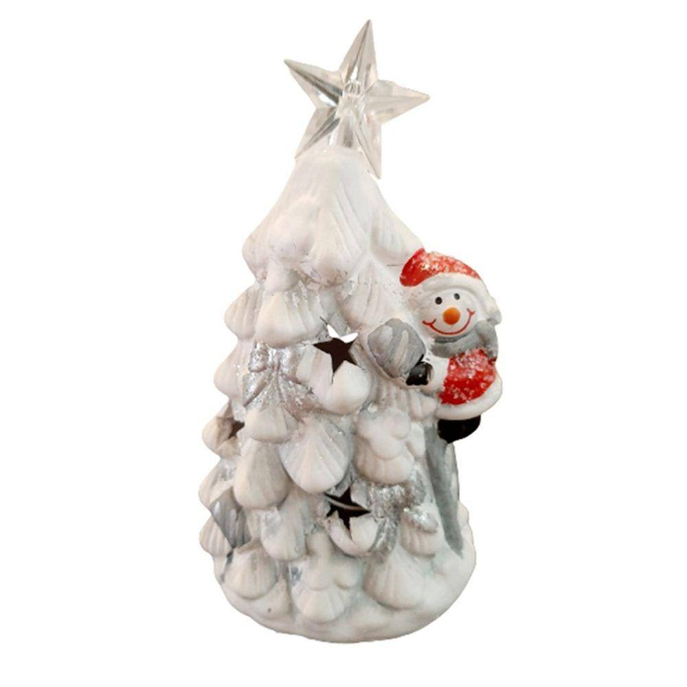 Árvore de Natal Iluminada Ponteira Estrela e Boneco de Neve