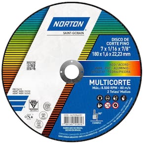 Disco Corte Fino Multicorte 180X1.6X22.23 Norton 66252846281