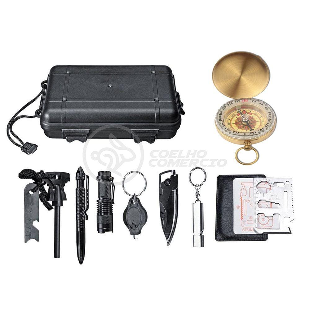 Brillante Torcia LED TZ-1 Kit de Sobrevivência Maleta de Ferramentas de Camping Selva