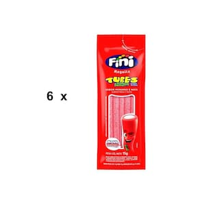 Fini Tubes Morango Ácido - Kit com 6 unidades