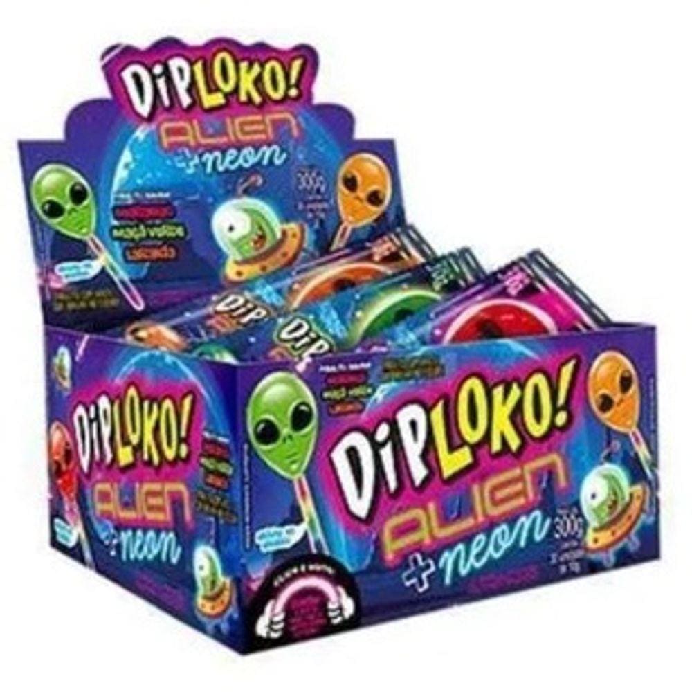 Pirulito Dip loko Neon Caixa C/30 Unids- Escolha o sabor - Danilla Foods