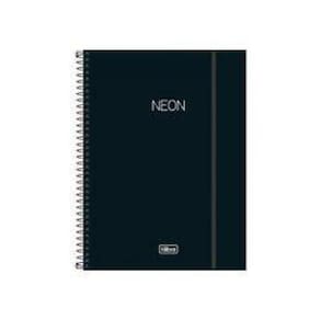 Caderno 10M 160Fls Esp. Neon Preto - 302465