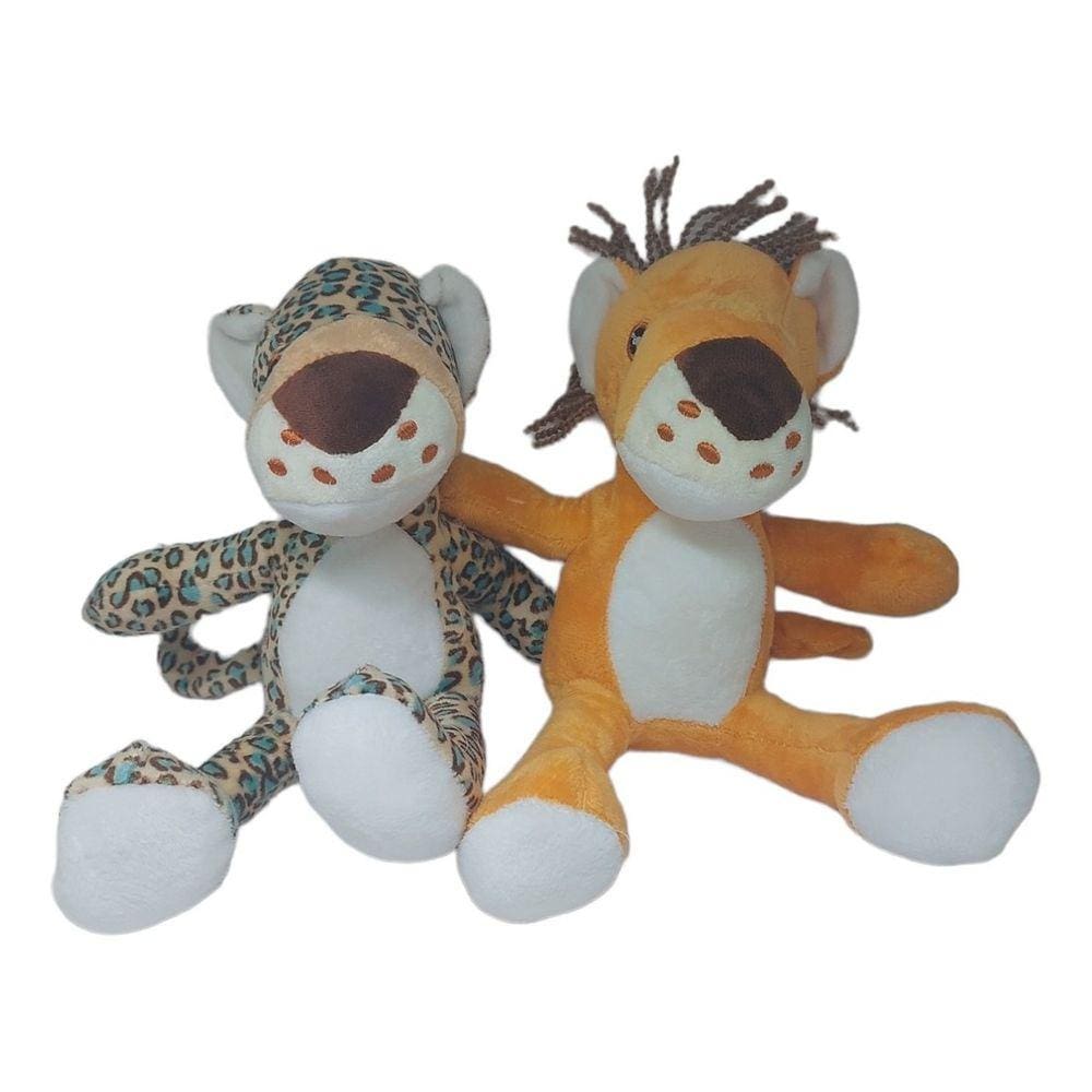 Brinquedos de Pelúcia Leão E Tigre Médio Para Cães E Gatos 2 Unidades