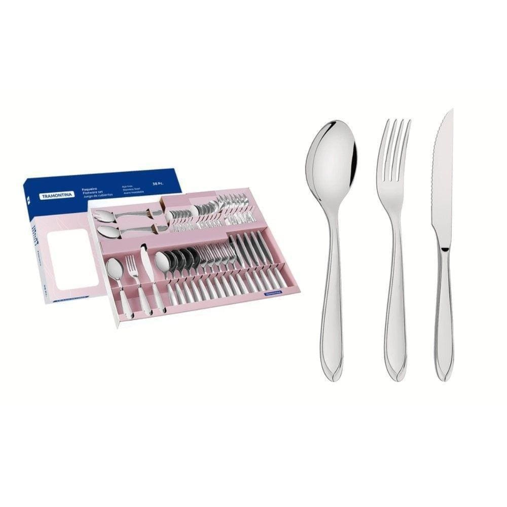 Faqueiro Laguna 38pçs Inox Com Facas P/ Churrasco 66906/510