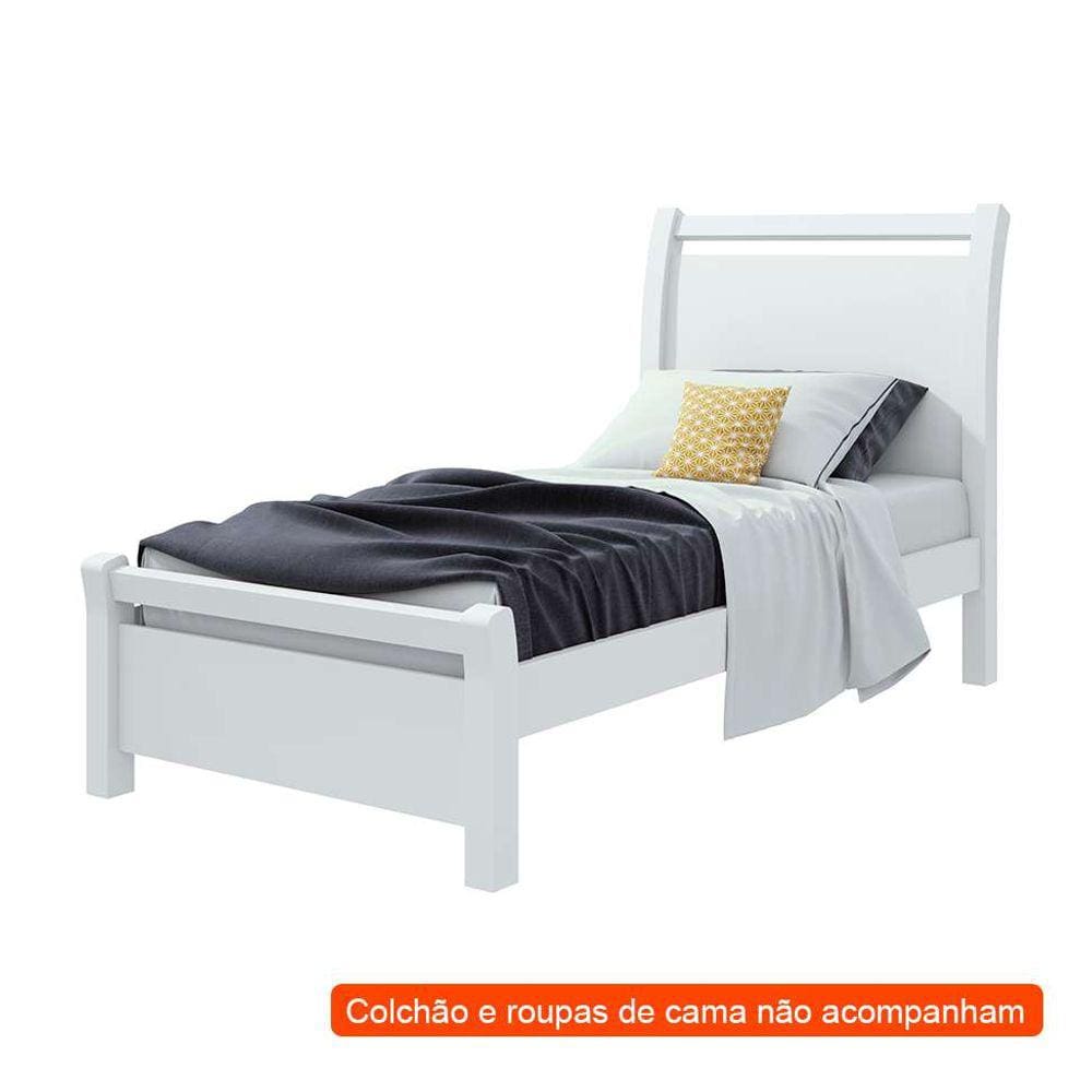 cama solteiro reali branca