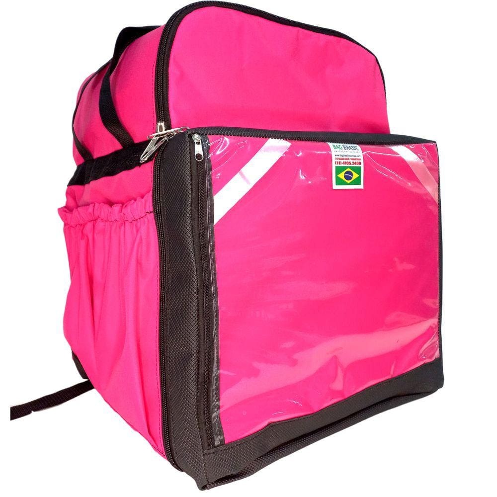 MOCHILA BAG BRASIL ENTREGADOR, BOLSÃO DE DELIVERY - Rosa