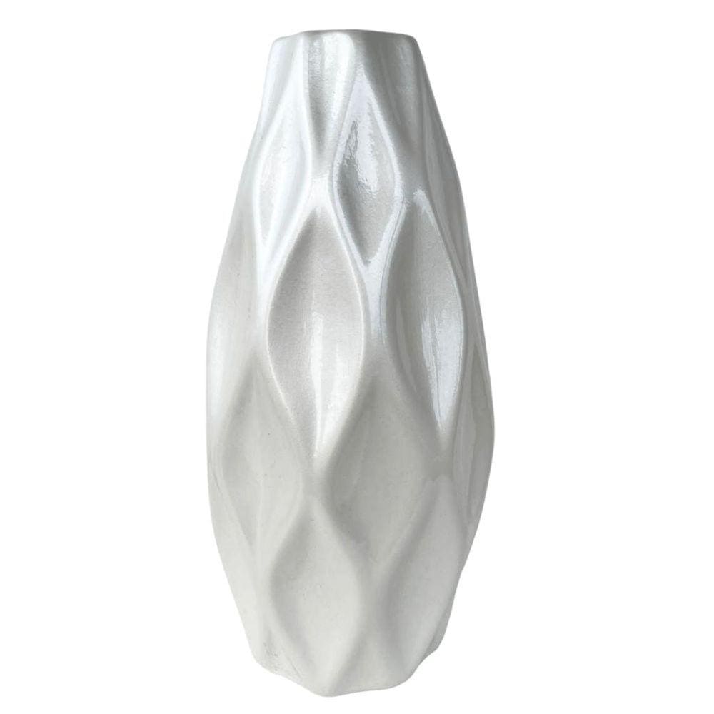 Decoração sala aparador vaso centro de mesa branco perolado