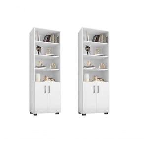 Kit Escritório Com 2 Livreiros Office Branco