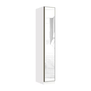 Guarda Roupa Modulado 1 Porta 40cm Branco Com Espelho