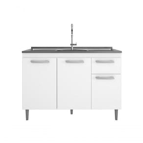 Balcão Multiuso 3 Portas 1 Gaveta Branco - Fdecor