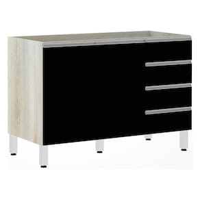 Balcão De Pia Sem Tamp 120cm E Lis Legno Crem e Preto Tx