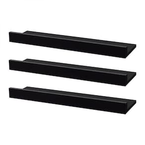 Kit 3 Prateleiras Porta Quadros 100 X 15cm Preta
