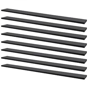 Kit 8 Prateleiras 100 X 15cm Preta Suporte Invisível