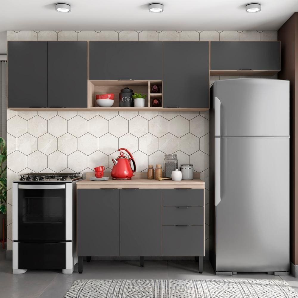 Cozinha Modulada 4 Peças Frcz4 Avena Grafito