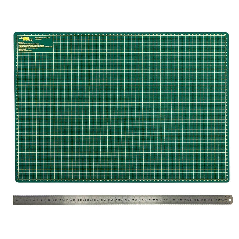 Kit Base de Corte Placa Grande 90x60cm Para Patchwork Scrapbook Régua 60cm