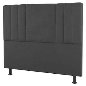 Cabeceira Cama Box Solteiro Grace 90cm Suede Cinza Escuro