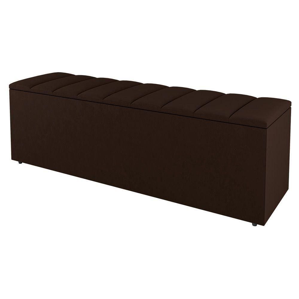 Calçadeira Baú Solteiro Cora 90Cm Suede Marrom - Desk Design