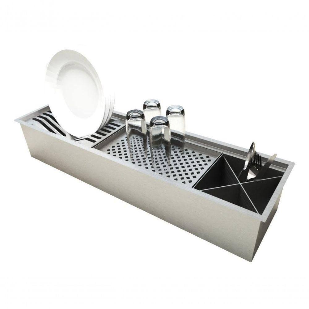 Escorredor P/ Louças Escovado Talheres Inox De Qualidade 77,