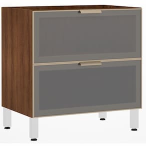 Balcão Sem Tampo 80cm Basculante Com Vidro Reflecta Prata Jade