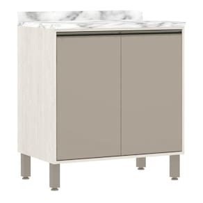 Balcão e Tampo 80 Cm De Abrir 1 Prateleira Com Mocca Laca