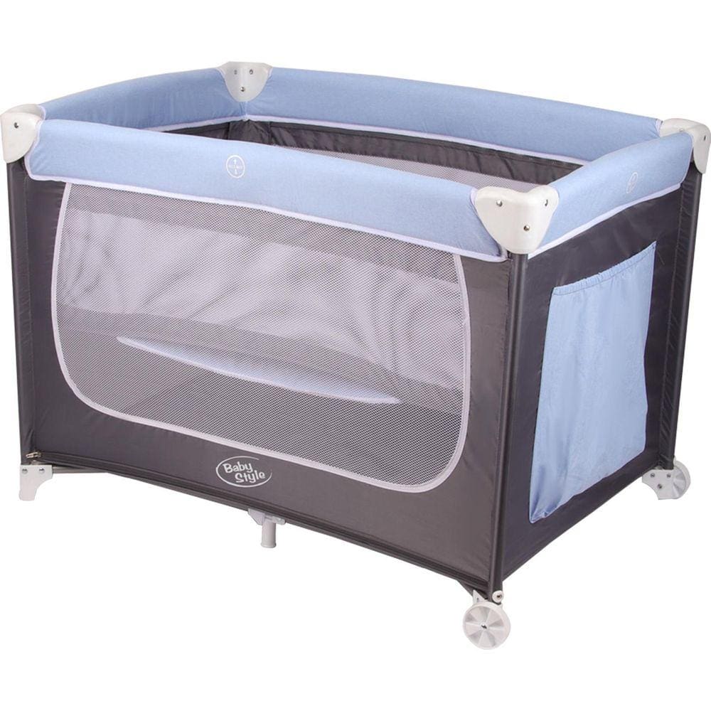 Berço Compacto Confort Bebê Cercado Chiqueirinho Azul
