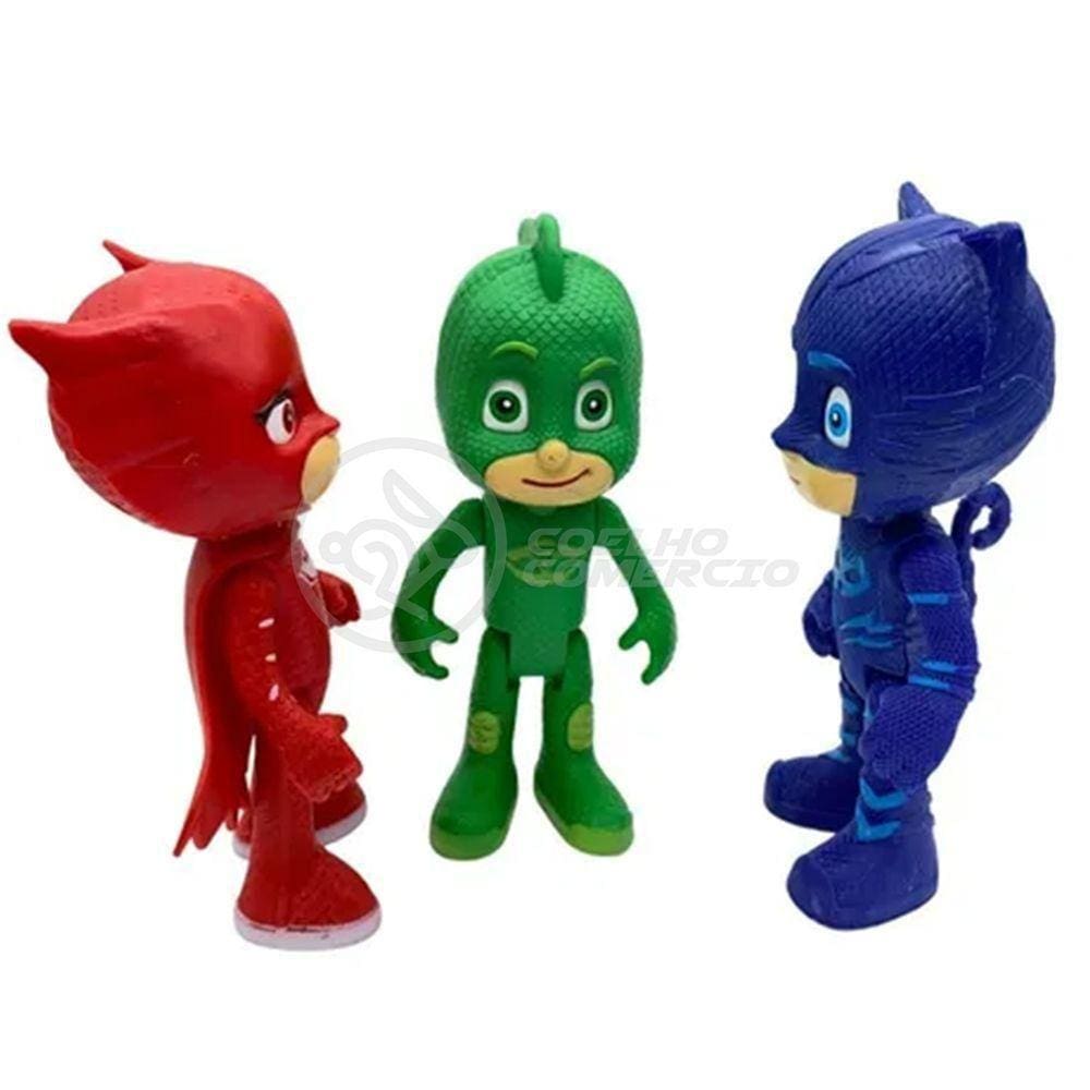 Kit 3 Bonecos Brinquedos Pjmasks Grandes 14Cm