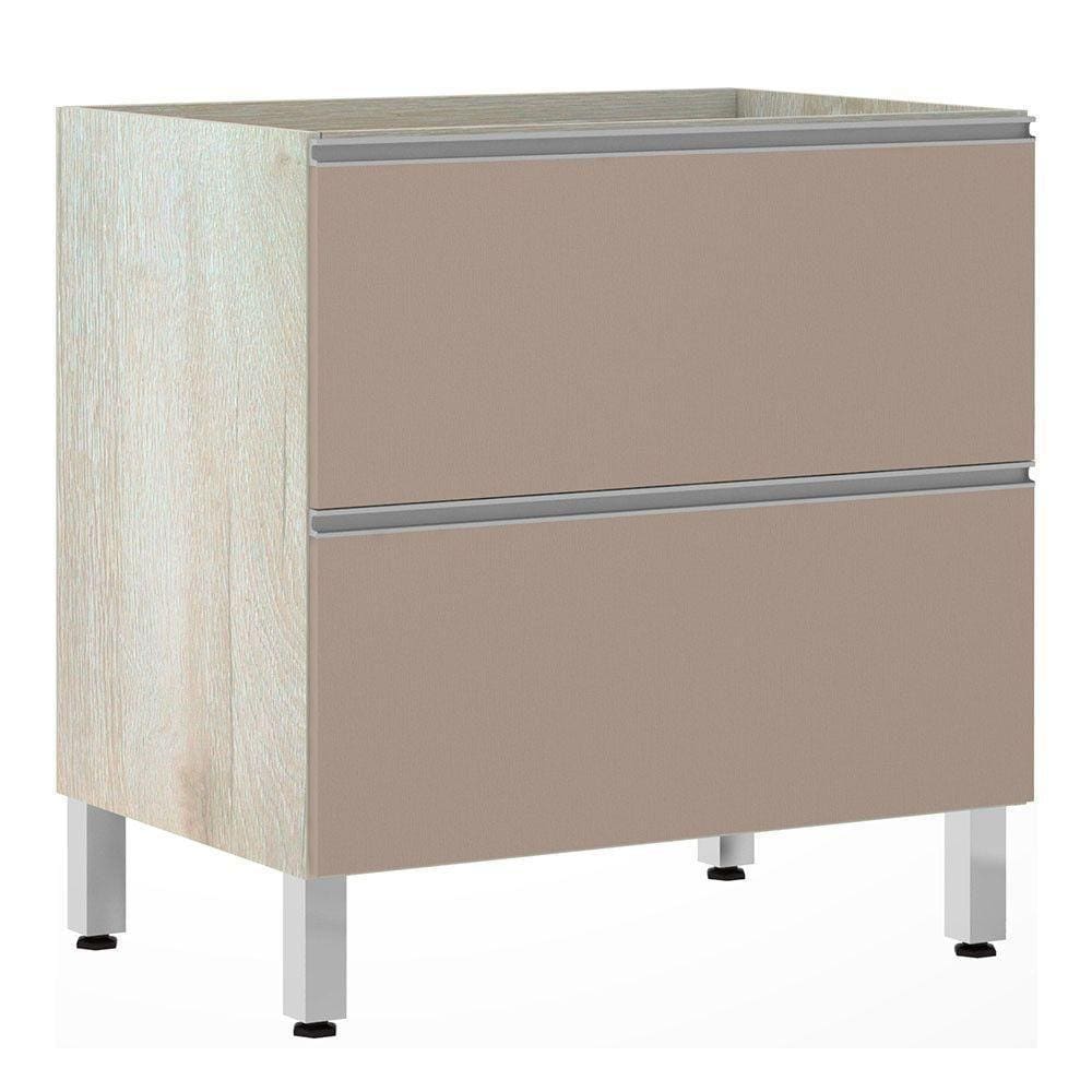 Balcão Sem Tampo 80cm Misto Basculante Lis Legno Crem e Connect