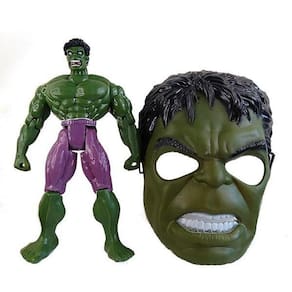 Boneco Articulado 25Cm Action Incrivel Hulk + Mascara 16Cm