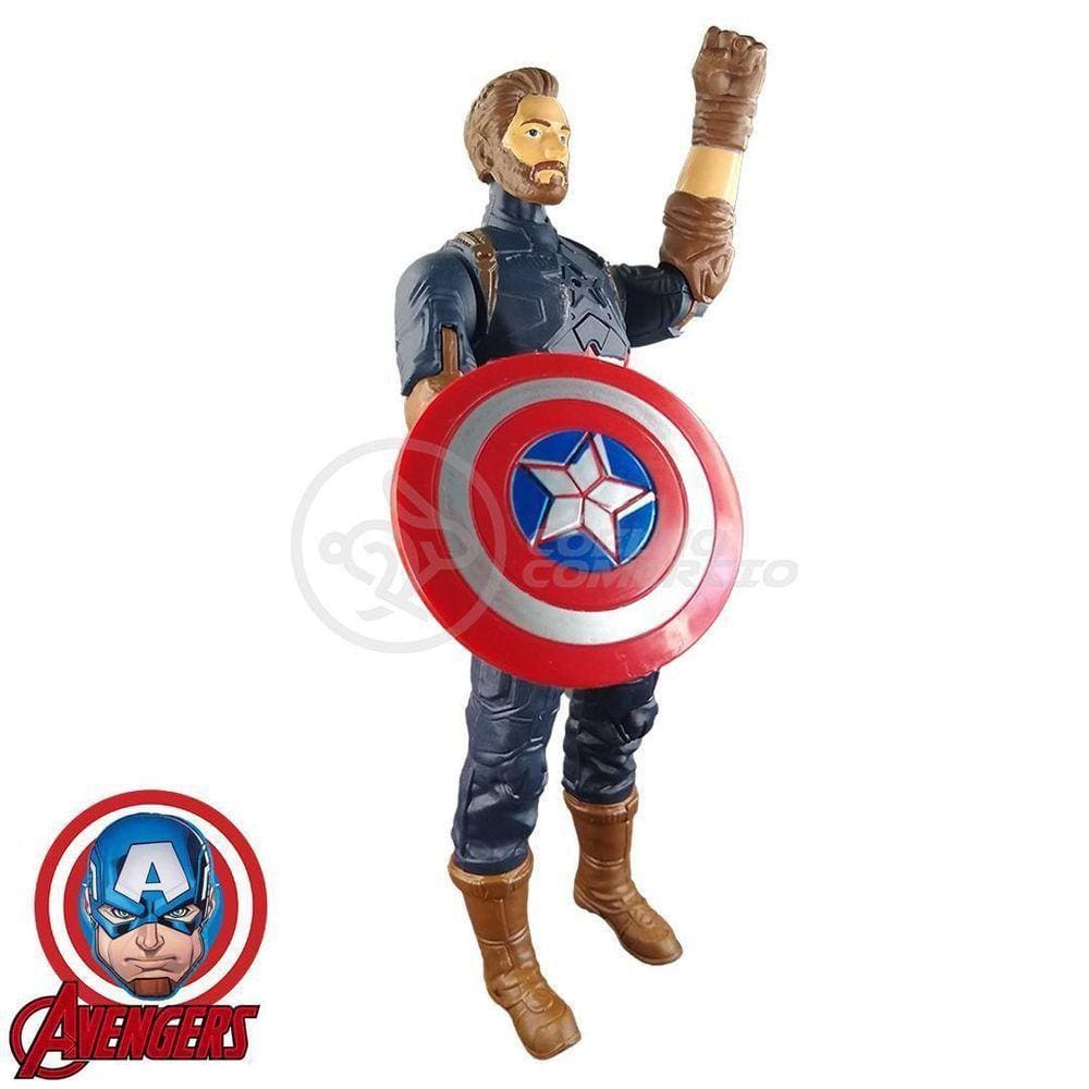 Brinquedo Boneco Vingadores Capitão America 29Cm